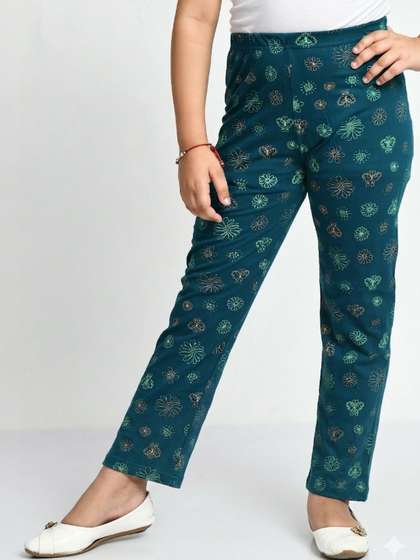 MTI FASHIONS Girls Pack
                    of 3 Regular Fit Floral Track Pants