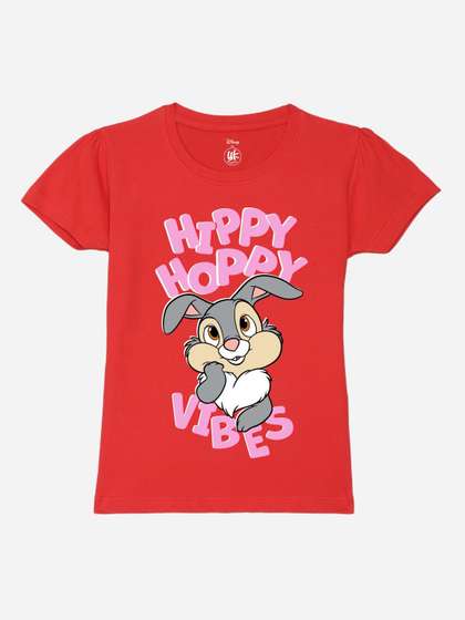 YK Disney Girls Printed
                    Puff Sleeves T-shirt