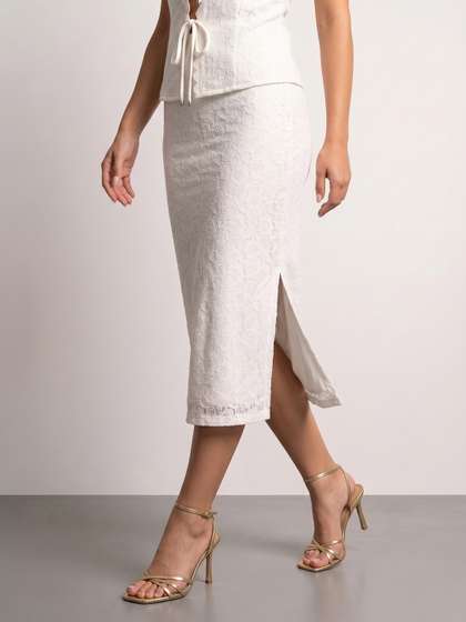Phosphorus Women
                        Floral Laced Pencil Skirts