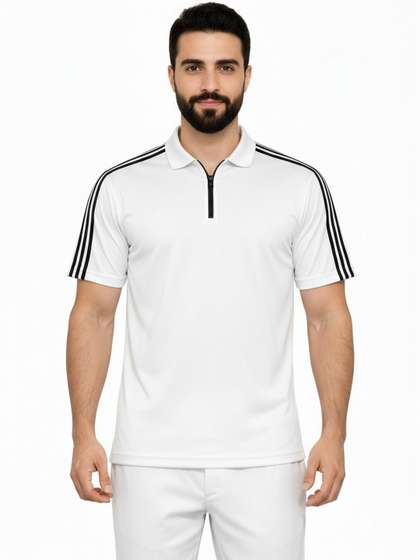 Moda Rapido Men Striped Dri-FIT Polo Collar Slim Fit T-shirt