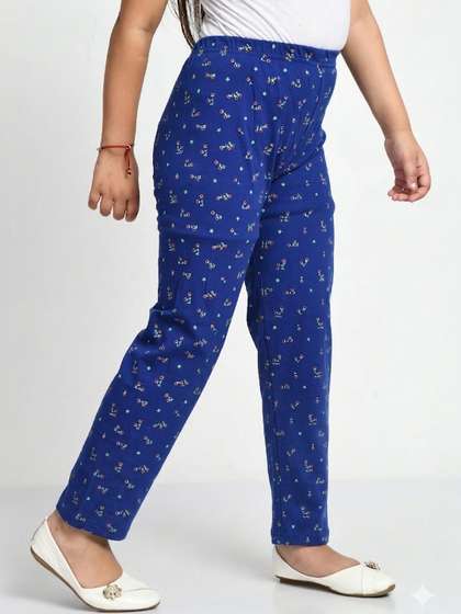 MTI FASHIONS Girls
                      Pack of 3 Cotton Floral Printed Regular Fit Track
                      Pants