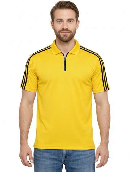 Moda Rapido Men Striped Dri-FIT Polo Collar Slim Fit T-shirt
