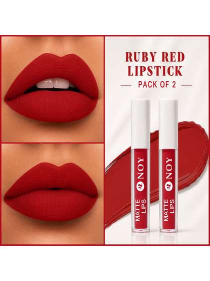 NOY Set Of 2 Long
                        Lasting Liquid Lipstick -4 ml Each - Ruby Red