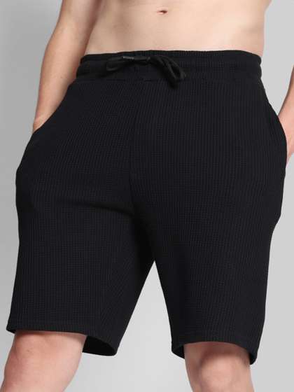 Bene Kleed Men Black
                        Relaxed Fit Textured Shorts
