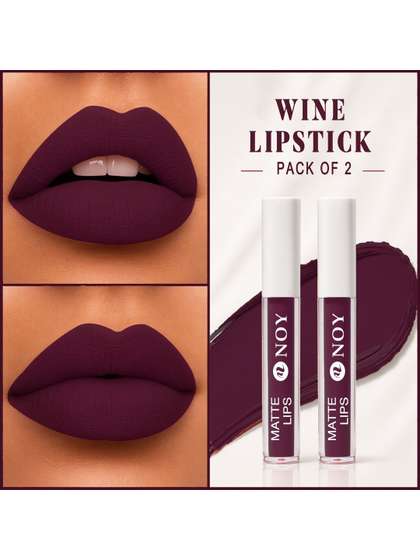 NOY Set Of 2 Long
                        Lasting Liquid Lipstick -4 ml Each - Wine