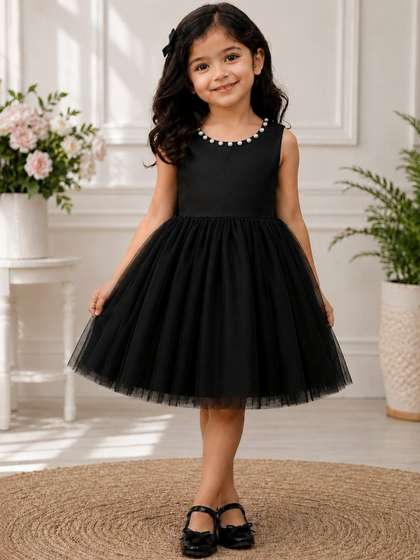 Tejam Girls Embellished
                    Net Fit & Flare Dress
