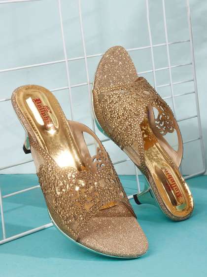 Dollphin Embellished
                        PU Party Kitten Mules