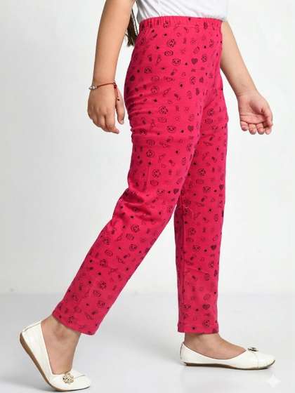MTI FASHIONS Girls Pack
                    of 3 Regular Fit Graphic Print Track Pants