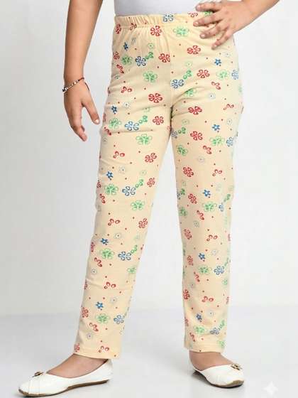 MTI FASHIONS Girls Pack
                    of 3 Regular Fit Floral Track Pants