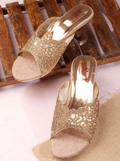 Dollphin Embellished
                        PU Party Kitten Mules