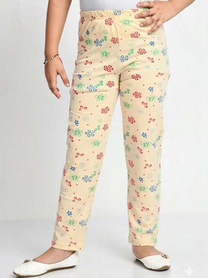MTI FASHIONS Girls Pack
                    of 3 Regular Fit Floral Track Pants