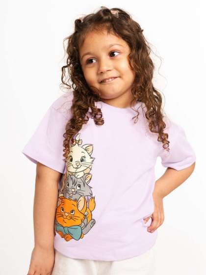 Nap Chief Girls Disney
                    The Aristocats Printed Round Neck Cotton Boxy
                    T-shirt