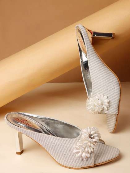 Dollphin Striped
                          PU Party Block Mules