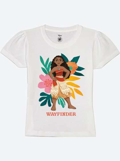 YK Disney Girls Printed
                    Puff Sleeves T-shirt