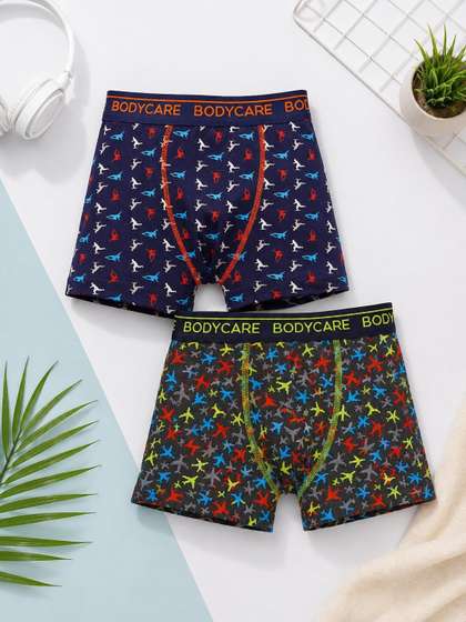Bodycare Boys Pack Of 2
                    Printed Cotton Trunks KGA2083C-PK006