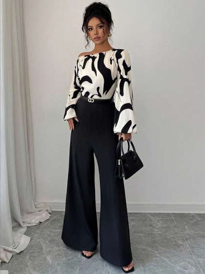 AmorLuxe Printed
                        Basic Jumpsuit