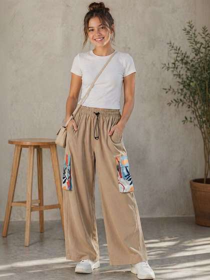 BAESD Girls Regular Fit
                    Abstract Track Pants