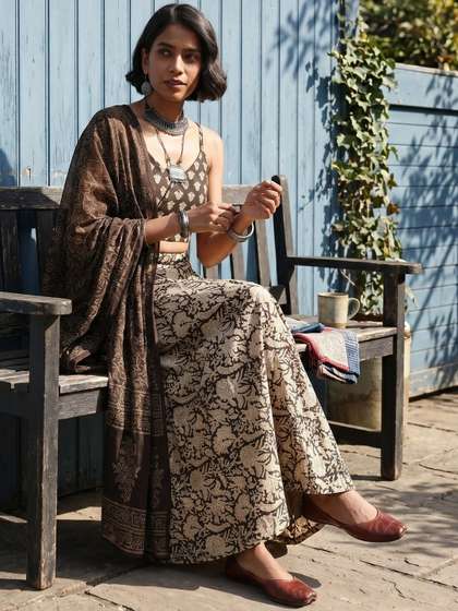Taavi Pure Cotton Bagru Clothing Set