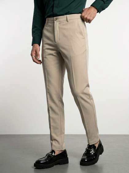 OvrWrk Men Slim Fit
                        Pleated Trousers