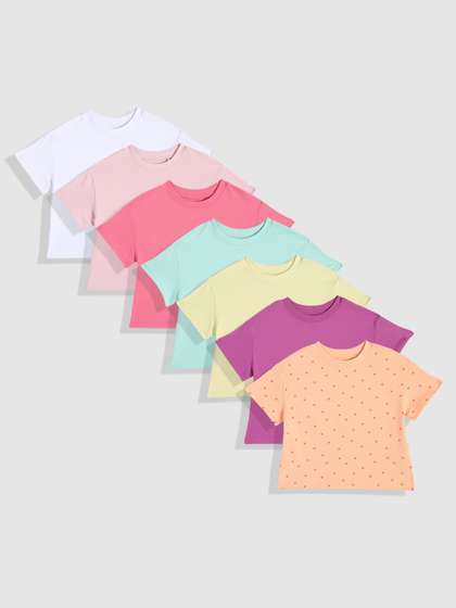 NEXT Girls Pack Of 7
                    Pure Cotton T-shirt
