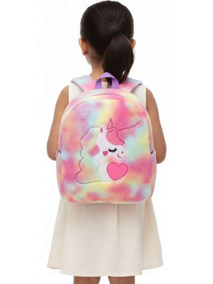EVLINLIFESTYLE Unisex
                    Kids Colourblocked Applique Backpack