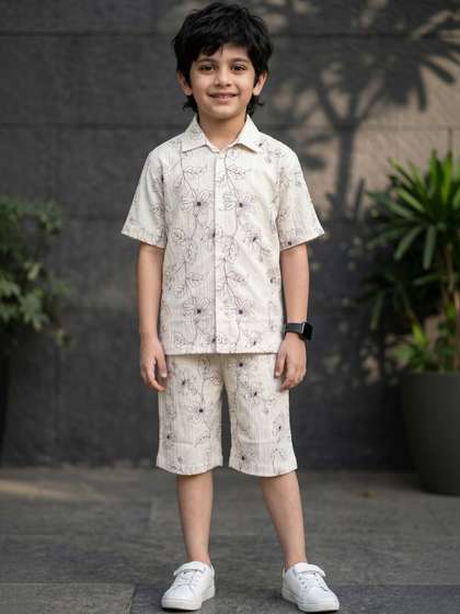 ahhaaaa Boys Printed
                    Shirt with Shorts