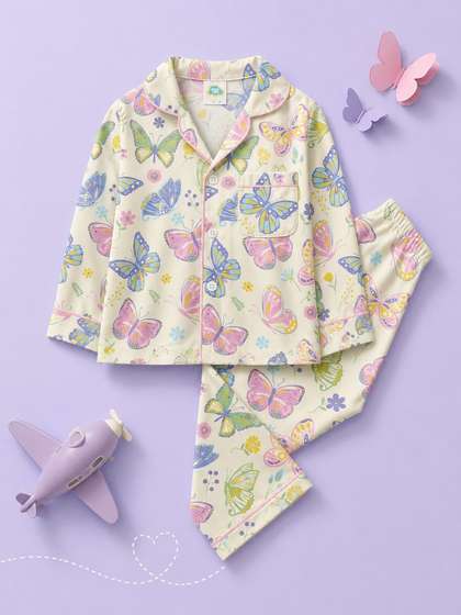 Fancy Fluff Unisex Kids
                    Printed Night suit
