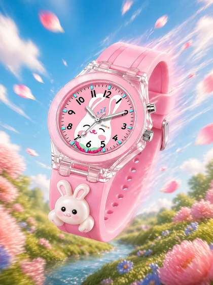 LOOKHAA Girls Printed
                    Dial & Straps Analogue LED Backlight Watch
                    LOOK02_RABBITPINK