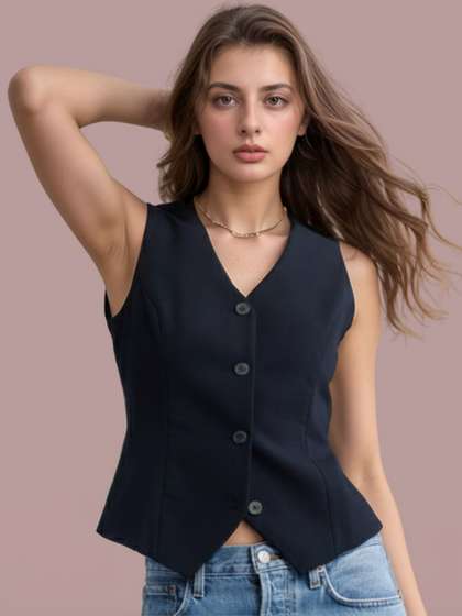 Moda Rapido
                          Sleeveless Slim Fit Waistcoat