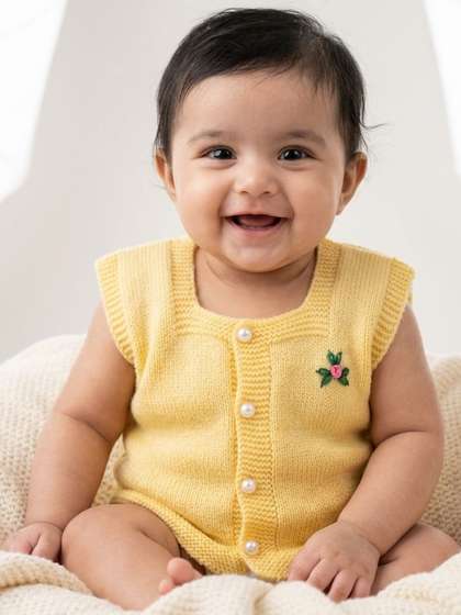 Little Angels Unisex
                    Kids Woollen Cardigan with Embroidered Detail