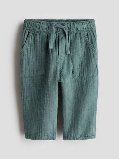 H&M Cotton Muslin
                      Trousers