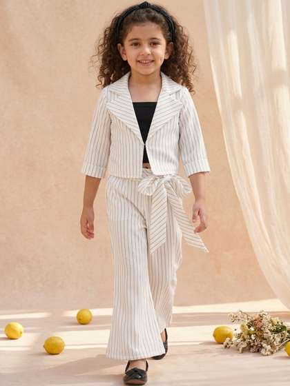 Aj DEZInES Girls
                    Shoulder Straps Top With Trouser And Jacket