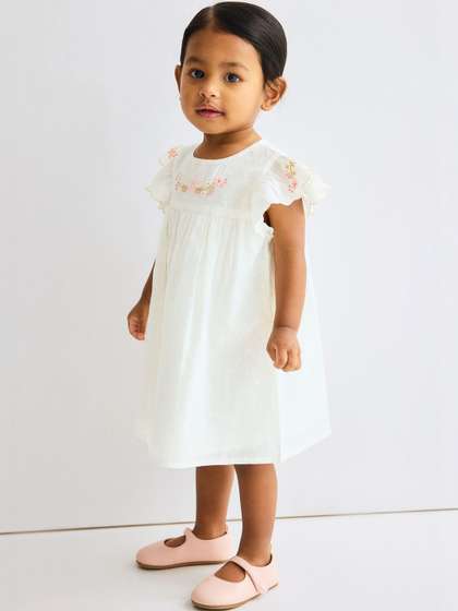 H&M
                    Embroidery-Detail Cotton Dress