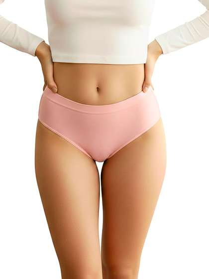 Saforia Women
                        Seamless High-Waist Soft Stretch Everyday
                        Comfort Briefs