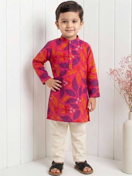 Readiprint Boys Ethnic
                    Motifs Printed Regular Pure Cotton Kurta with
                    Trousers