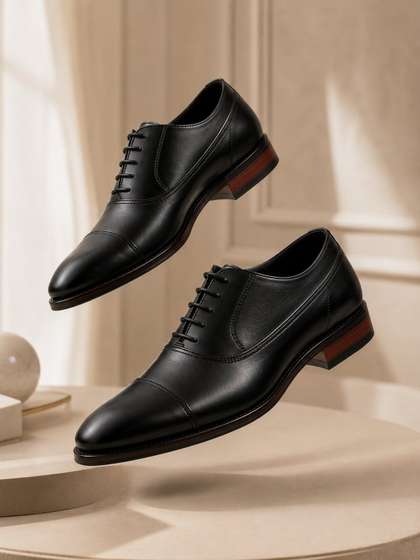 San Frissco Men
                        Black Solid Formal Wear Comfortable Laceup Derby
                        Shoes