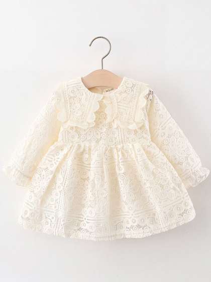 INCLUD Peter Pan Collar
                    Lace Long Dress