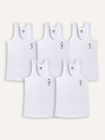 ariel Boys Pack of 5
                      Self Design Cotton Undershirt