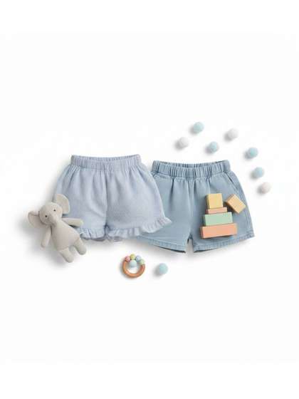 Cot'N Soft Girls
                      Striped Outdoor with Technology Shorts