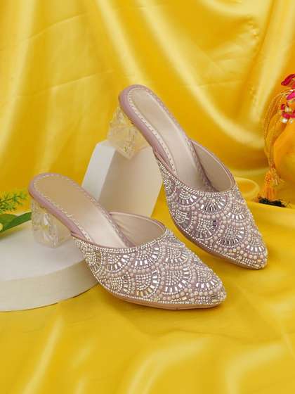 LMG Lifestyle
                        Embellished Party Block Mules