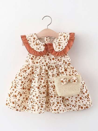 INCLUD Floral Print
                    Peter Pan Collar Fit & Flare Dress