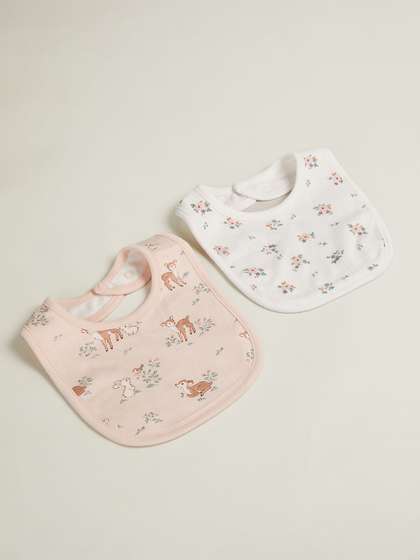 Juniors by Babyshop
                      Girls Pack Of 2 Priinted Bibs