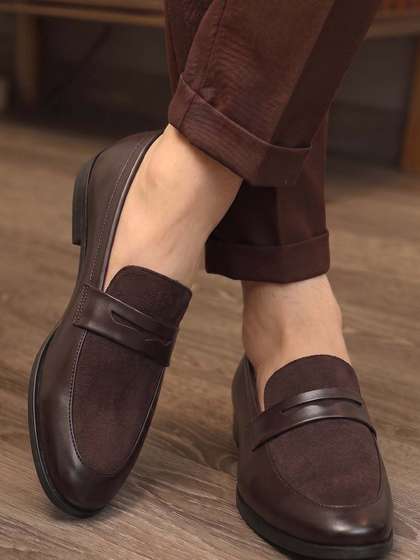HERE&NOW Men
                          Brown Round-Toe Formal Loafers