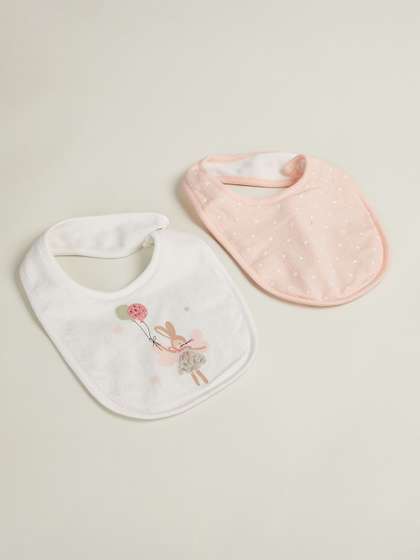 Juniors by Babyshop
                    Girls Pack Of 2 Priinted Bibs
