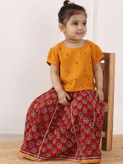Fabindia Girls
                      Embroidered Thread Work Block Print Ready to Wear
                      Lehenga &