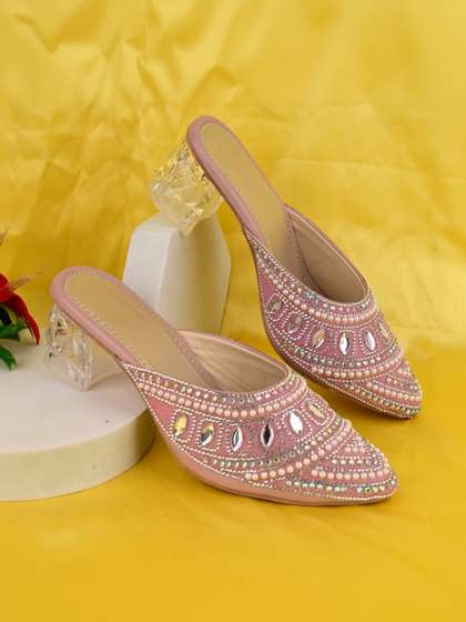 LMG Lifestyle
                        Embellished Party Block Mules
