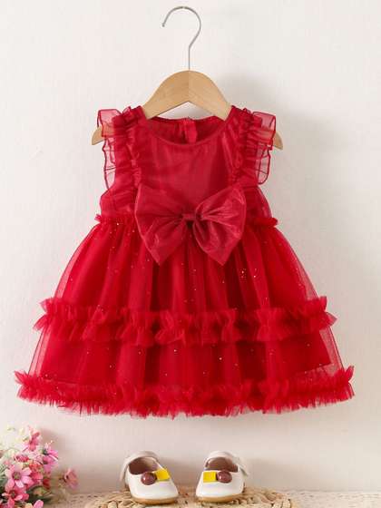 INCLUD Ruffled Net
                    Sleeveless Dress