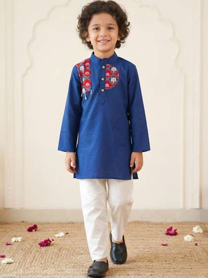 Aj DEZInES Boys Ethnic
                    Motifs Printed Pure Cotton Kurta with Pyjama