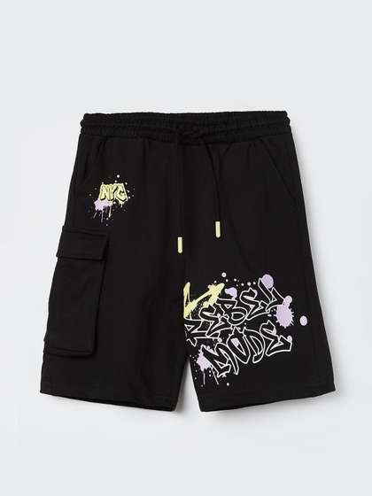 Fame Forever by
                      Lifestyle Boys Typography Printed Cargo Shorts