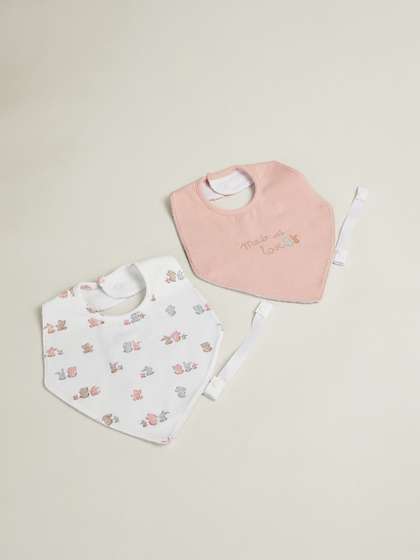 Juniors by Babyshop
                      Girls Pack Of 2 Priinted Bibs
